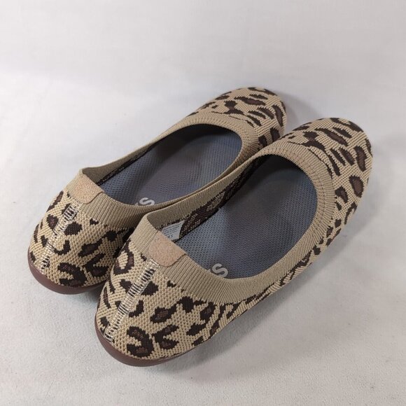 HeyFolks Dia Othello Flats Shoes Leopard Cheetah Women W 8.5 Slip On Beige Brown - Picture 11 of 12